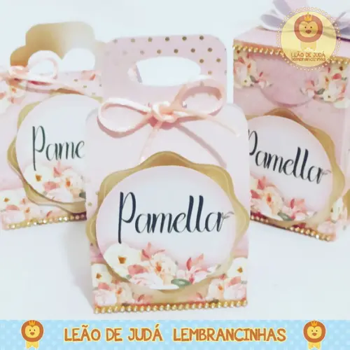 Caixinha para festa tema rose gold