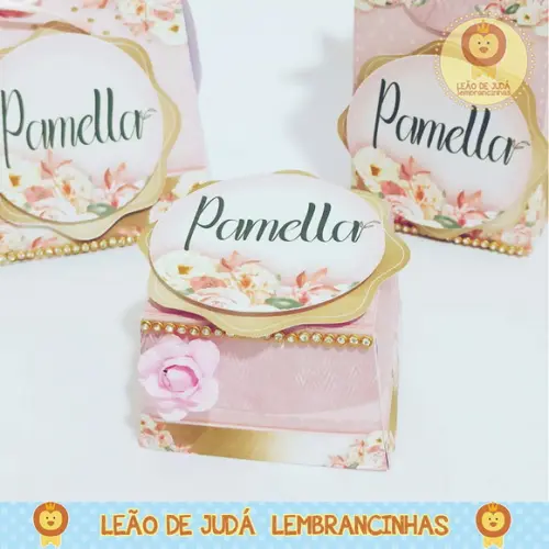 Caixinha para festa tema rose gold