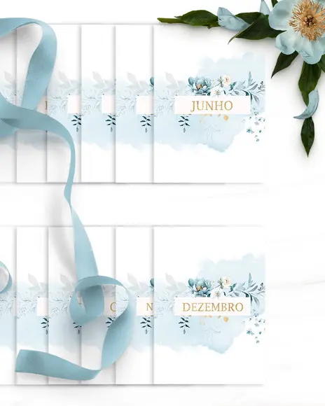 Agenda Datada Floral Azul Mod5656564