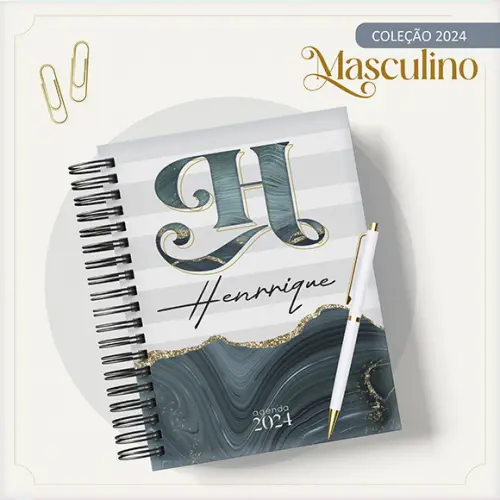 Agenda Datada Preta Masculina