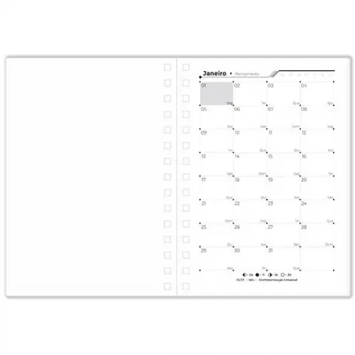 Agenda Datada Preta Masculina