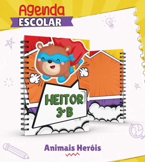 Agenda Escolar Animais Herois