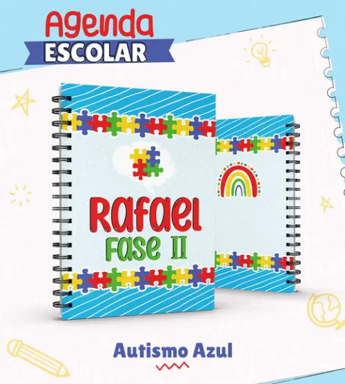 Agenda Escolar Autista Azul