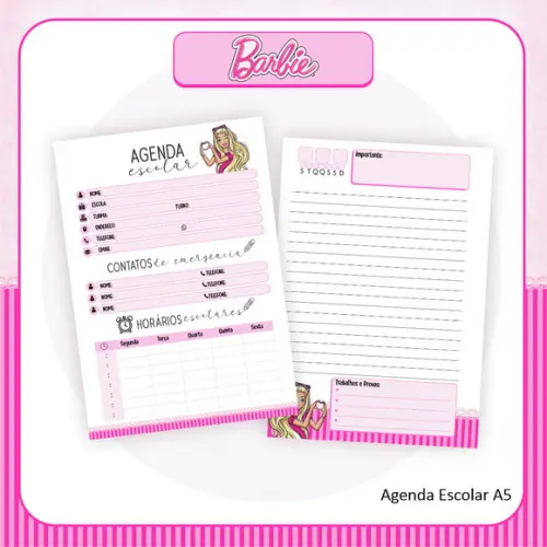 Agenda Escolar Datada Barbie