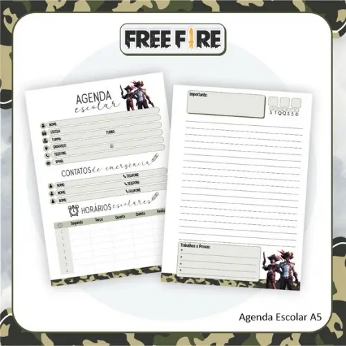Agenda Escolar Free Fire