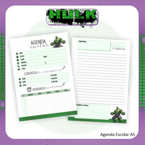 Agenda Escolar Hulk