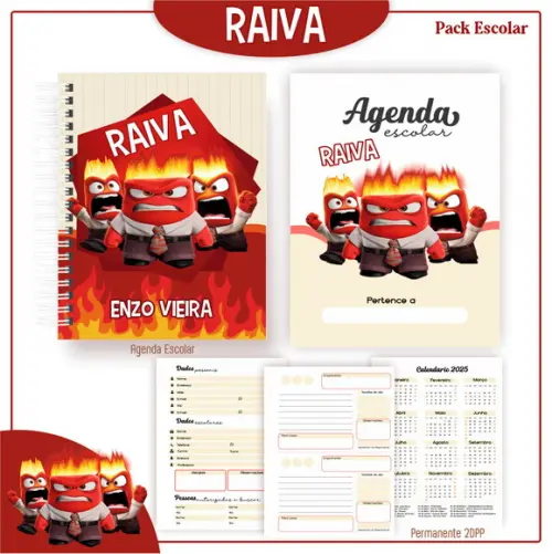 Agenda Escolar Raiva Divertidamente