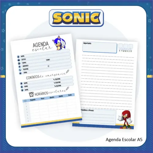 Agenda Escolar Sonic
