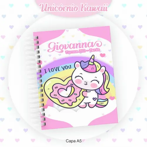 Agenda Escolar Unicornio Kawaii