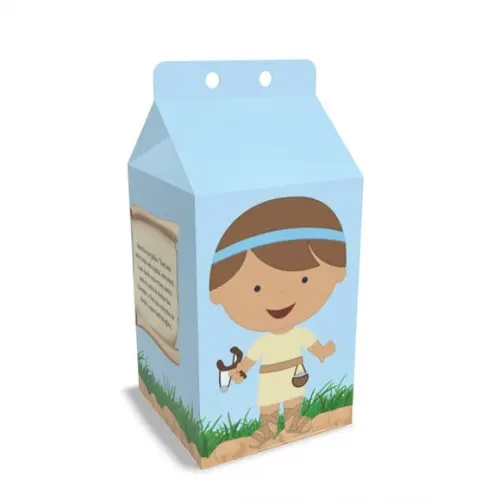 Caixinha Milk Tema Davi e Golias