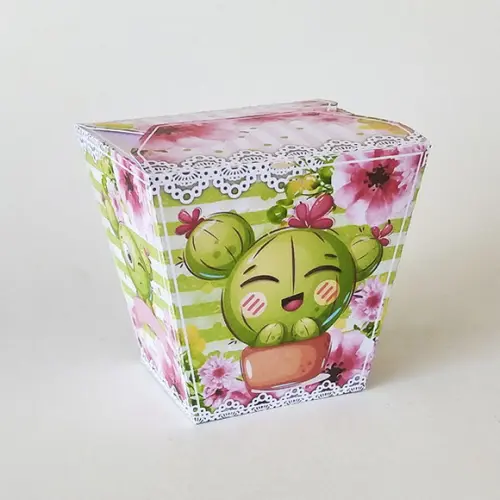 Caixinha Sushi Tema Cacto