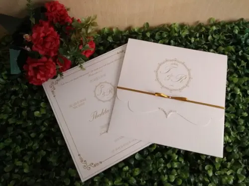 Convite Casamento Dourado