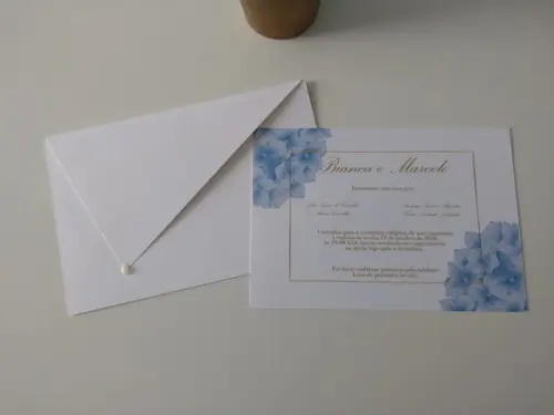Convite Casamento Azul Serenity
