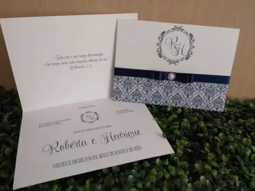 Convite Casamento Azul