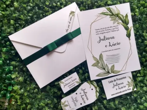 Convite Casamento Folhagem
