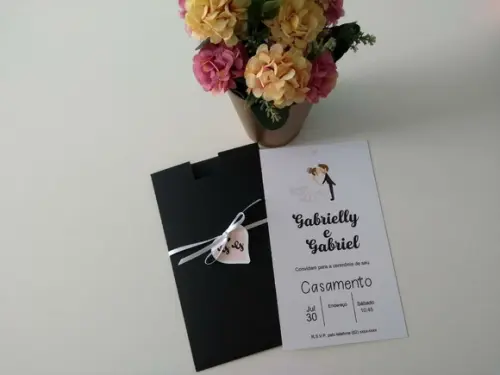 Convite Casamento Preto