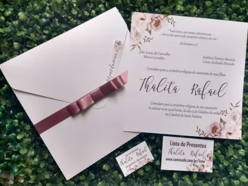 Convite Casamento Rose