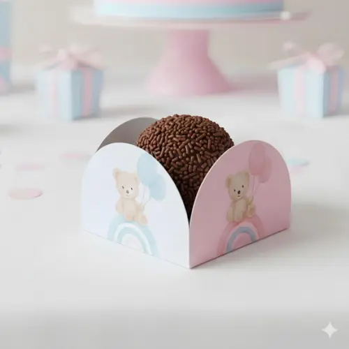 Kit Forminhas Chá Revelação - Decoração Chá Revelação 100 un