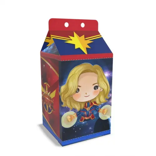 Kit Lembrancinhas Capitã Marvel - 20 Unidades Caixinhas Milk
