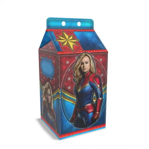 Kit Lembrancinhas Capitã Marvel - 20 Unidades Caixinhas Milk