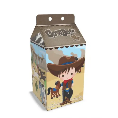 Kit Lembrancinhas Cowboy - 20 Unidades Caixinhas Milk
