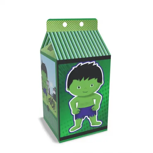 Kit Lembrancinhas Hulk Cute - 20 Unidades Caixinhas Milk