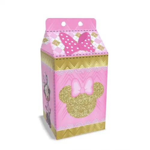 Kit Lembrancinhas Minnie Rosa - 20 Unidades Caixinhas Milk