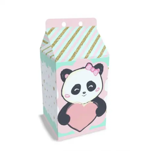 Kit Lembrancinhas Panda - 20 Unidades Caixinhas Milk