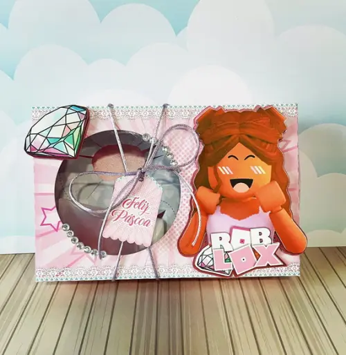 Kit Mini Confeiteiro Páscoa Roblox Rosa