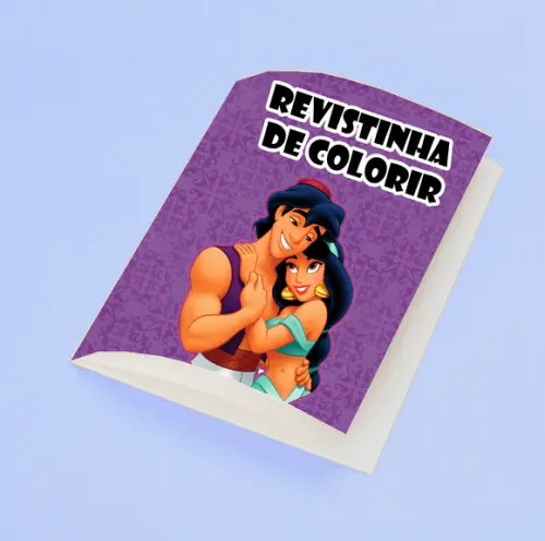 Revistinha para Colorir Tema Aladdin