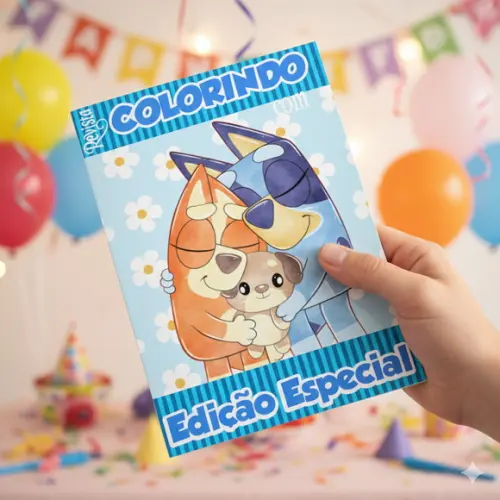 Revistinha para Colorir Tema Bluey