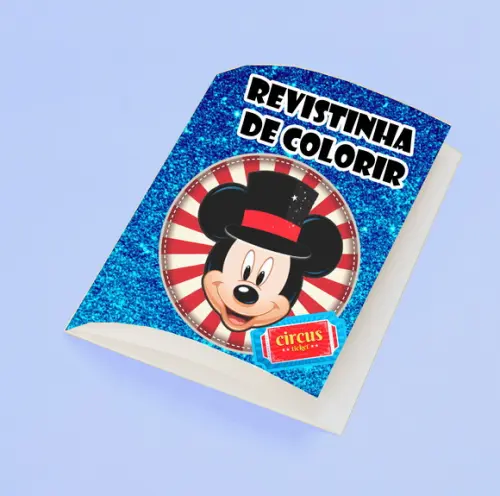 Revistinha para Colorir Tema Circo do Mickey
