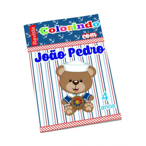 Revistinha para Colorir Tema Ursinho Marinheiro