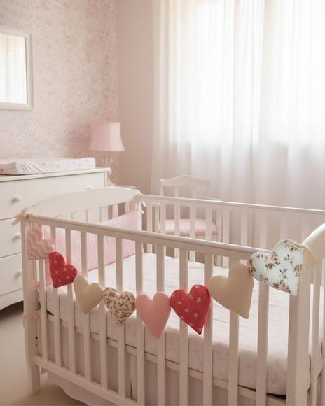 Varal Decorativo para Berço - Corações