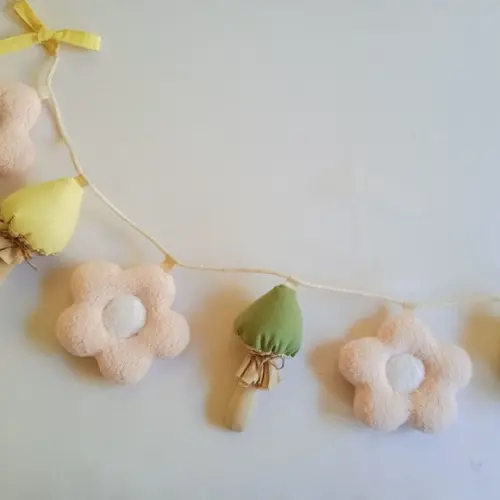 Varal para Berço - Cogumelos & Flores