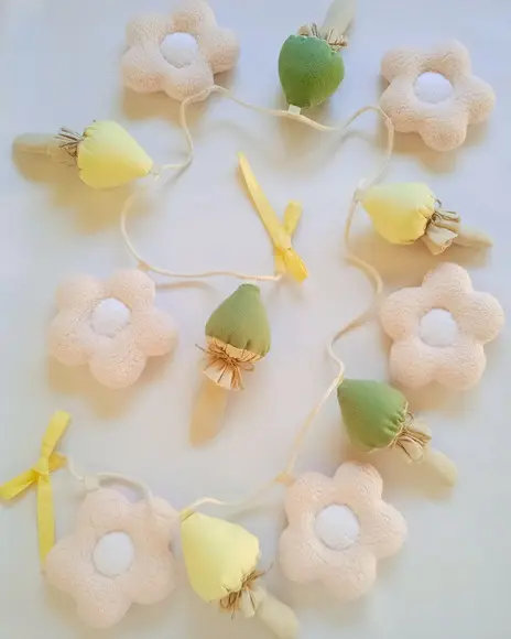 Varal para Berço - Cogumelos & Flores