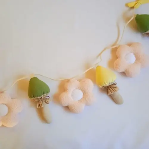 Varal para Berço - Cogumelos & Flores