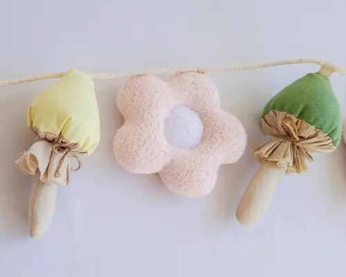 Varal para Berço - Cogumelos & Flores