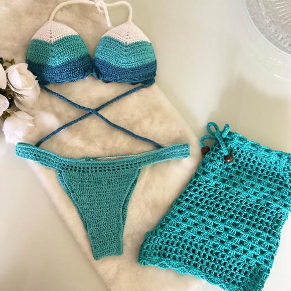 Biquíni de Crochê e Short