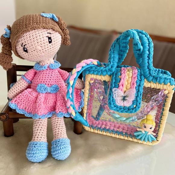 Bolsa Manu e Mel de Crochê