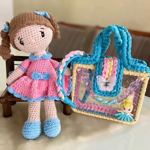 Bolsa Manu e Mel de Crochê