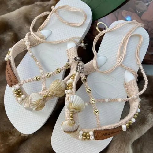 Chinelo Personalizado Crochê