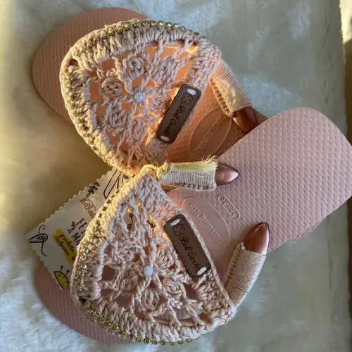Chinelo Personalizado Crochê