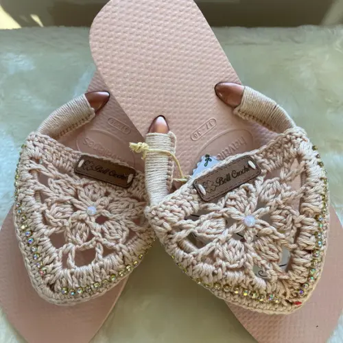 Chinelo Personalizado Crochê