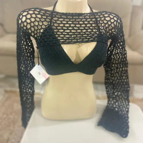 Conjunto Topper e Bolero de Manga