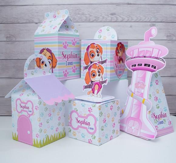 Kit 15 Caixas Skye Patrulha Canina Personalizadas
