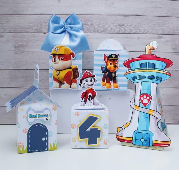 Kit 15 Caixas Skye Patrulha Canina Personalizadas
