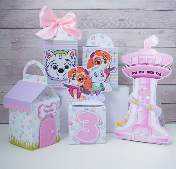 Kit 20 Caixas Skye Patrulha Canina Personalizadas