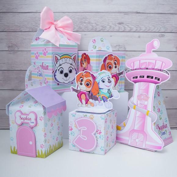 Kit 25 Caixas Skye Patrulha Canina Personalizadas
