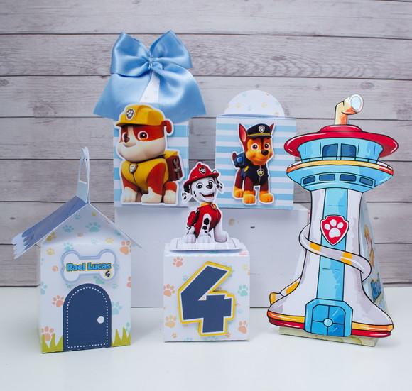 Kit 50 Caixas Skye Patrulha Canina Personalizadas